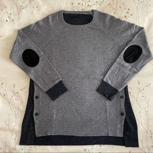J Crew Colorblock Grey Side-Button Sweater